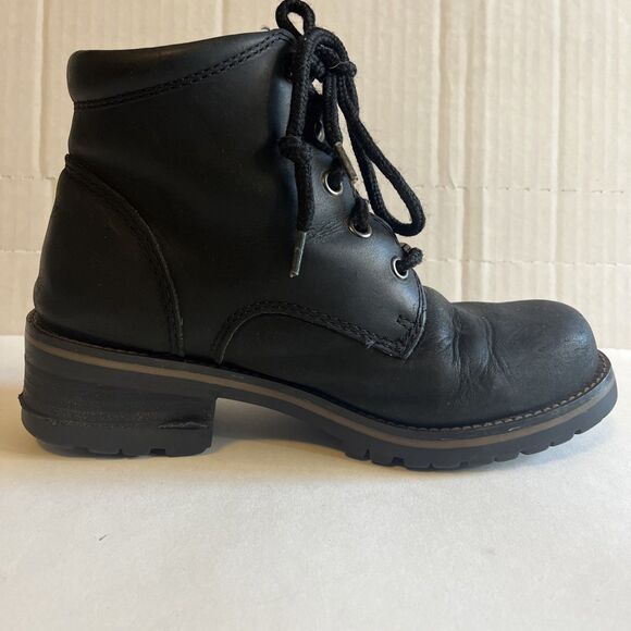 Compagnie Internationale Express Boots Women’s 7M Black Alpine Leather 90’s Rare - Picture 7 of 14